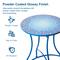 Glitzhome® 28" Blue Outdoor Metal Folding Bistro Table with Ceramic Tile Top